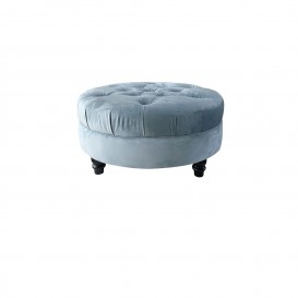 Pouf in velluto celeste mod. Lola