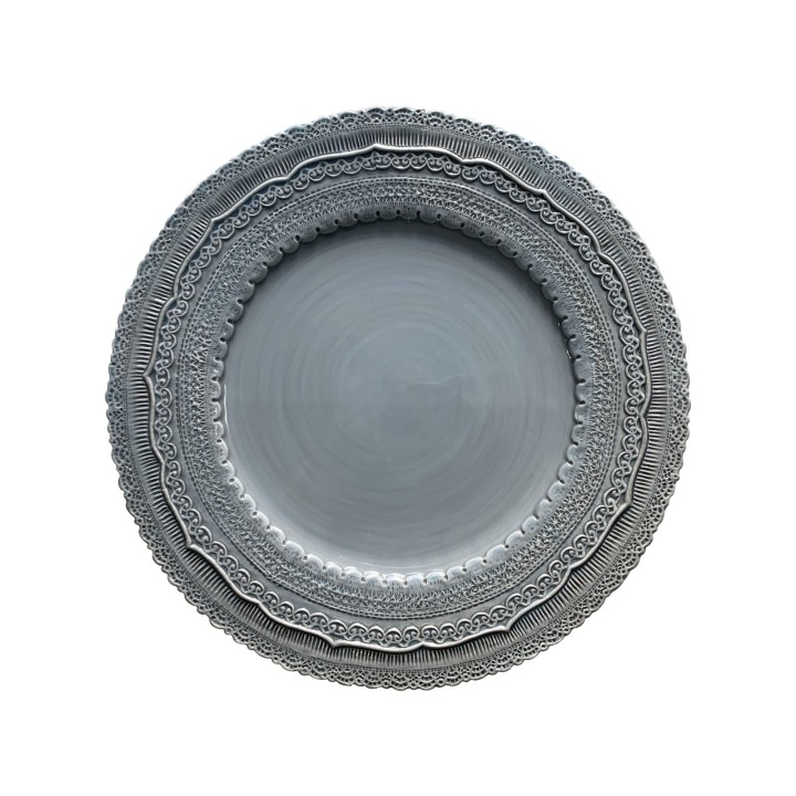 Servizio di piatti in ceramica color celeste polvere mod. Finezza