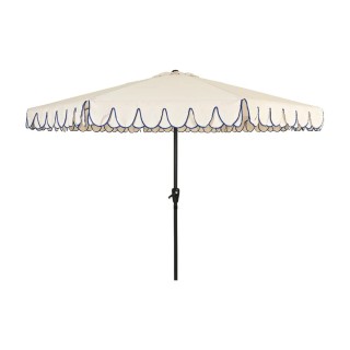 Ombrellone bianco con bordo blu