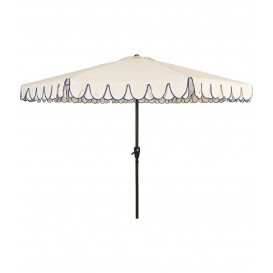 Ombrellone bianco con bordo blu