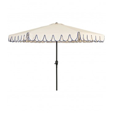 Ombrellone bianco con bordo blu